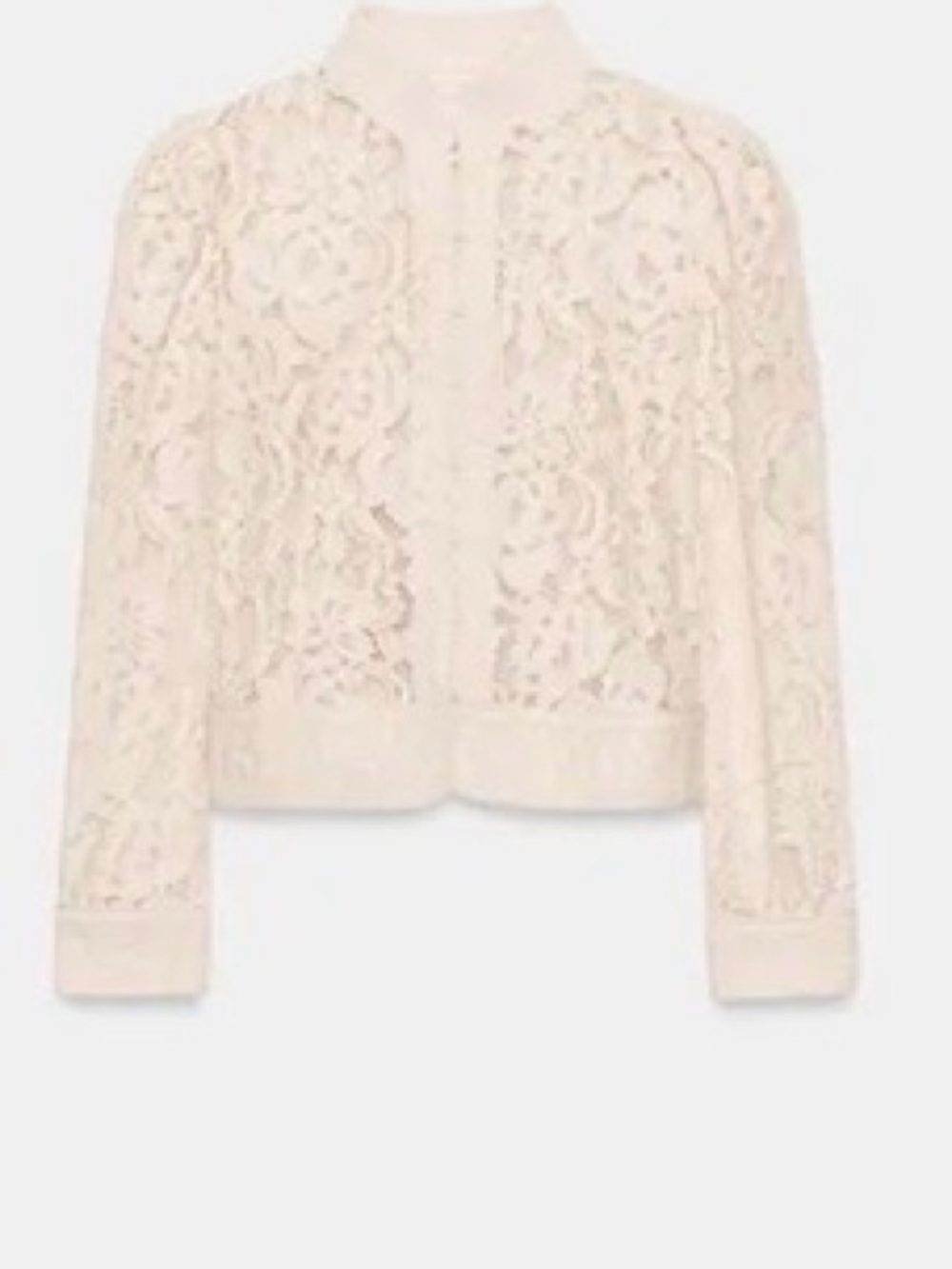 Zara Cream Lace Bomber Jacket